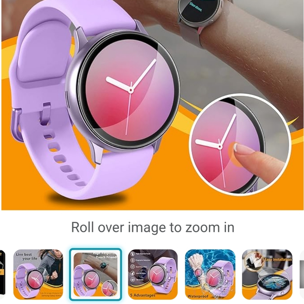 6 pack screen protector for Samsung Galaxy watch active 2 44mm (13) - Picture 8 of 9